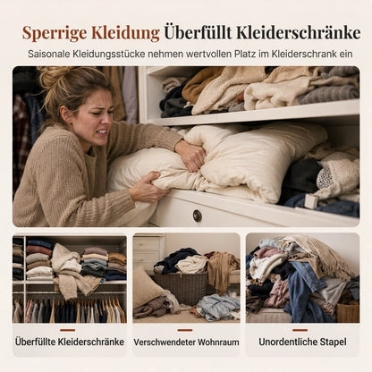 🛋️ 50 % Rabatt ! Befüllbarer Hockerbezug mit Stauraum – Kein Kleiderchaos, voller Komfort! 🧺 Mit Kleidung befüllbar, bis 100 kg belastbar, waschbar