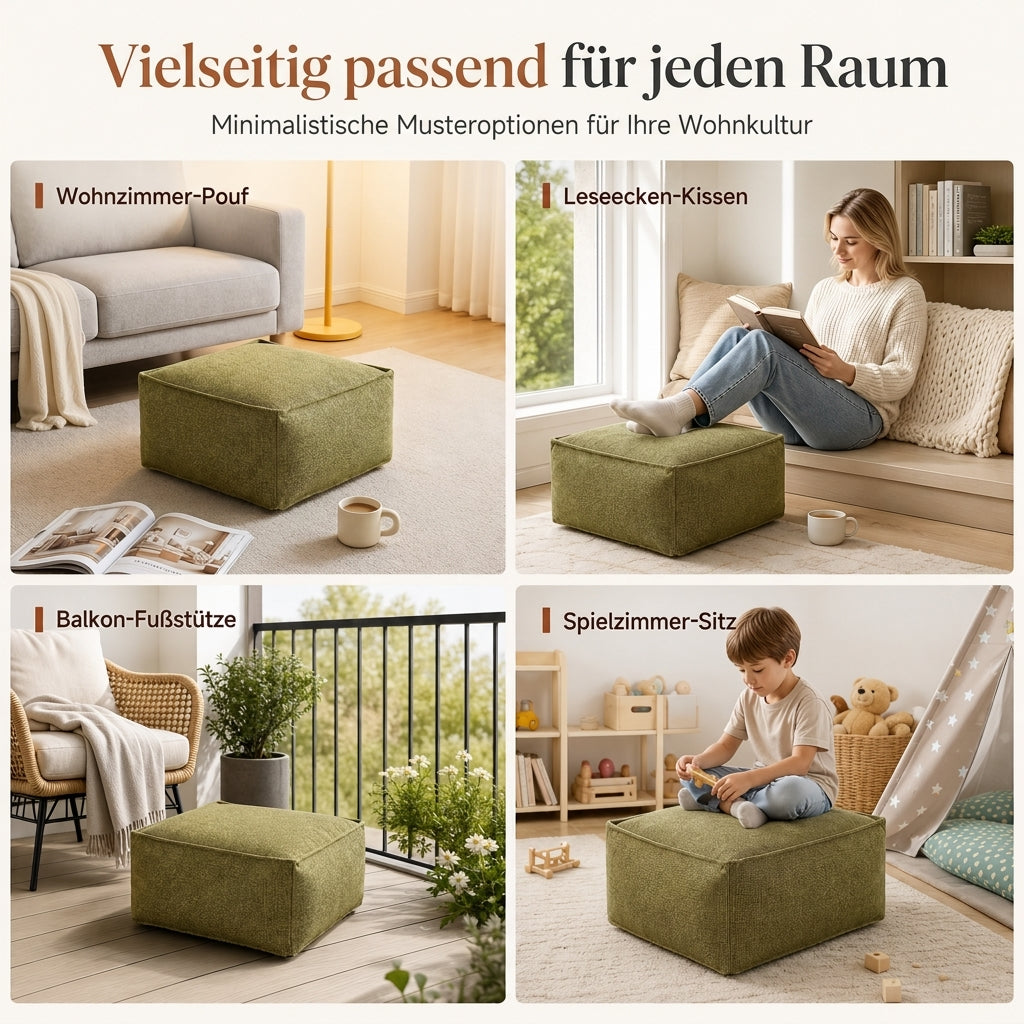🛋️ 50 % Rabatt ! Befüllbarer Hockerbezug mit Stauraum – Kein Kleiderchaos, voller Komfort! 🧺 Mit Kleidung befüllbar, bis 100 kg belastbar, waschbar
