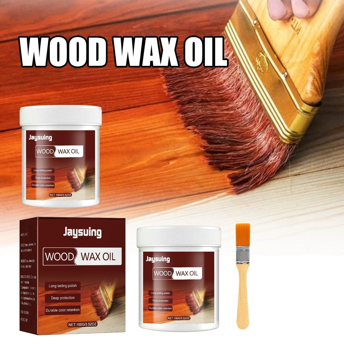 ⏳Zeitlich begrenztes Angebot⏳ Scomeri Holzpflege mit Öl und Wachs, 100 g – inklusive Pinsel