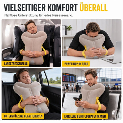 💤 50 % Rabatt ! Aufblasbares Reisekissen Ergonomisch – Entspannt ankommen, ohne Nackenschmerzen! ☁️ Integrierte Pumpe, 360° Kopfstütze, kompakt faltbar