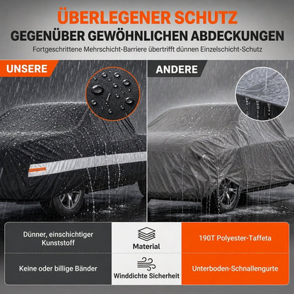 🚗50 % Rabatt ! Pickup Abdeckung Wasserdicht – Rundumschutz bei jedem Wetter, lackschonend! 🛡️ Winddicht mit Gurten, UV- & regenfest, reißfestes 190T-Gewebe 💨