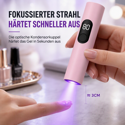 💥 50 % Rabatt ! Tragbare UV-Nagellampe – Schnelle Härtung, salonreife Nägel! 💅 Kabellos aufladbar, punktgenau fokussiert, kompaktes Stiftdesign