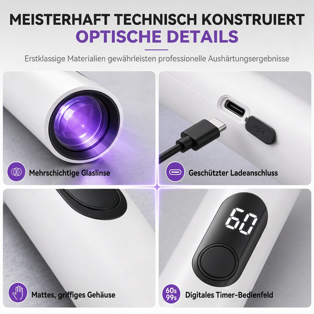 💥 50 % Rabatt ! Tragbare UV-Nagellampe – Schnelle Härtung, salonreife Nägel! 💅 Kabellos aufladbar, punktgenau fokussiert, kompaktes Stiftdesign