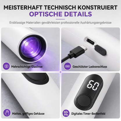 💥 50 % Rabatt ! Tragbare UV-Nagellampe – Schnelle Härtung, salonreife Nägel! 💅 Kabellos aufladbar, punktgenau fokussiert, kompaktes Stiftdesign