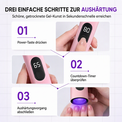 💥 50 % Rabatt ! Tragbare UV-Nagellampe – Schnelle Härtung, salonreife Nägel! 💅 Kabellos aufladbar, punktgenau fokussiert, kompaktes Stiftdesign