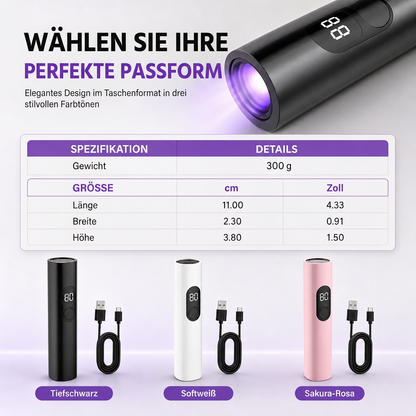💥 50 % Rabatt ! Tragbare UV-Nagellampe – Schnelle Härtung, salonreife Nägel! 💅 Kabellos aufladbar, punktgenau fokussiert, kompaktes Stiftdesign