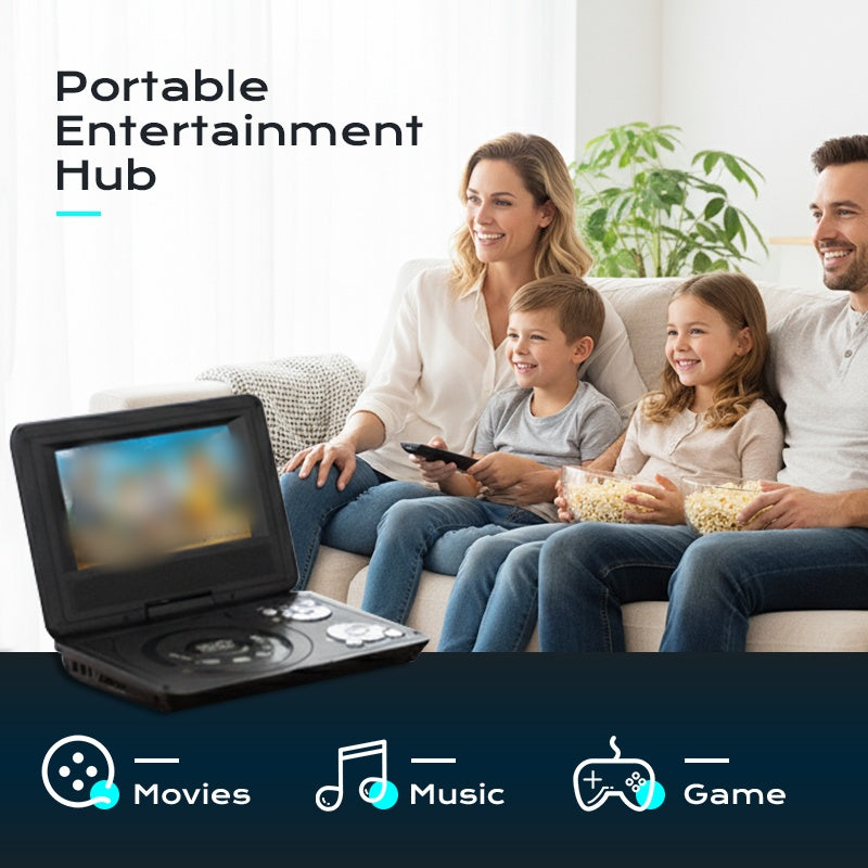 🎉 50 % Rabatt !📀7.8-Zoll-tragbarer DVD-/EVD-Player mit Spielefunktion