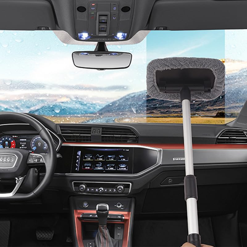 🧽50 % Rabatt ! Ausziehbarer Scheibenreiniger – Klare Sicht ohne Verrenken! 🚗 Teleskopstiel für jede Ecke, waschbares Mikrofaserpad, streifenfrei für Auto & Fenster