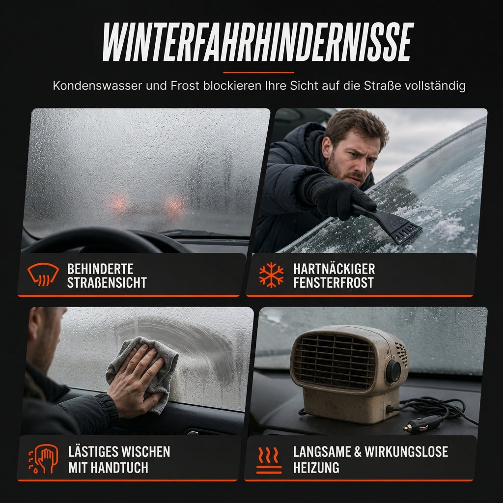📢📢50% RABATT !!⏰Tragbarer 12V Auto- und Windschutzscheiben-Enteisungs- und Entnebelungsventilator für Fahrzeuge