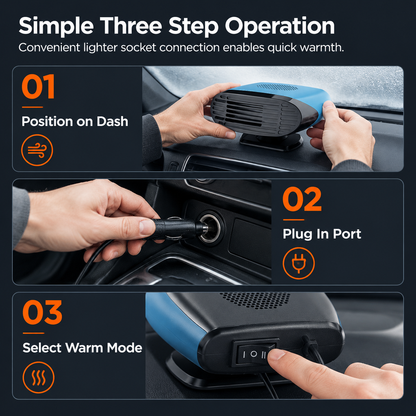 🚗 50 % Rabatt ! Auto-Heizlüfter & Scheiben-Defroster – Schluss mit Beschlag! ❄️ Gezielte Wärme, 360° drehbarer Fuß, 12V/24V 💨