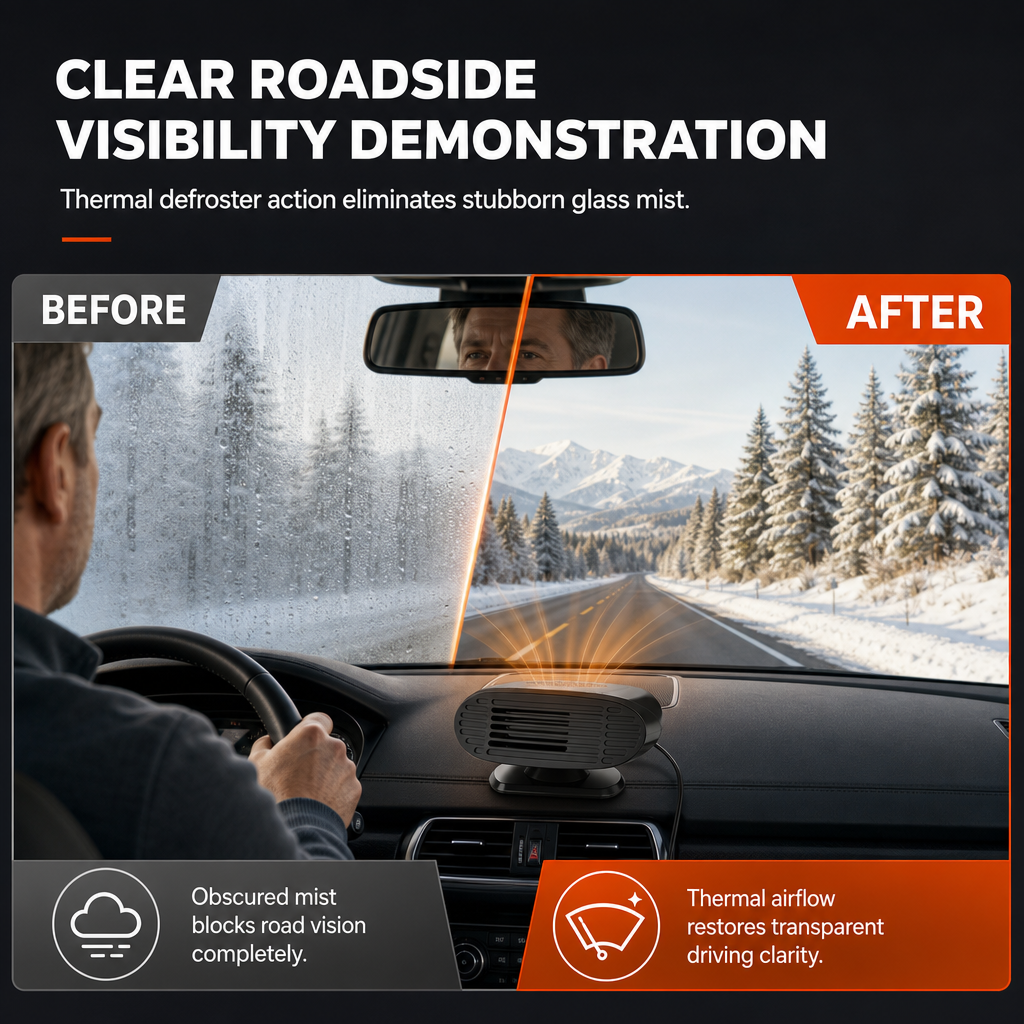🚗 50 % Rabatt ! Auto-Heizlüfter & Scheiben-Defroster – Schluss mit Beschlag! ❄️ Gezielte Wärme, 360° drehbarer Fuß, 12V/24V 💨
