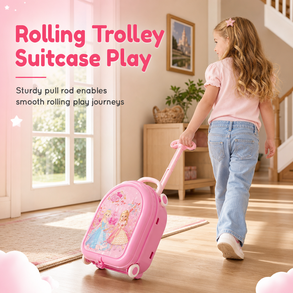🎀 50% RABATT! 🧳 Schminkkoffer für Kinder – Tragbar & Rollenspiel-Set für Mädchen ✨