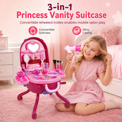 🎀 50% RABATT! 🧳 Schminkkoffer für Kinder – Tragbar & Rollenspiel-Set für Mädchen ✨