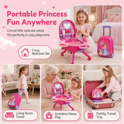 🎀 50% RABATT! 🧳 Schminkkoffer für Kinder – Tragbar & Rollenspiel-Set für Mädchen ✨