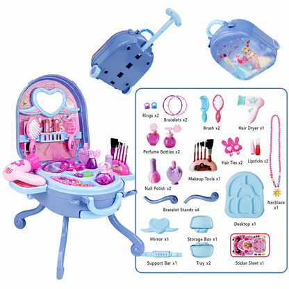 🎀 50% RABATT! 🧳 Schminkkoffer für Kinder – Tragbar & Rollenspiel-Set für Mädchen ✨