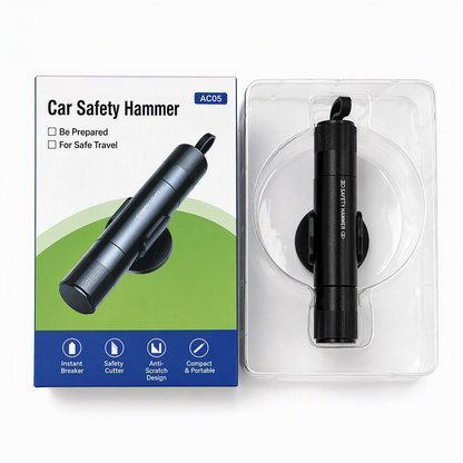 🔥 Kaufe 1, erhalte 1 GRATIS!🚗 Kompakter Notfallhammer für Auto mit Gurtschneider