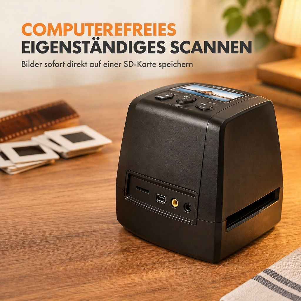 📢📢50% RABATT !!⏰Tragbarer 35mm 135mm Filmscanner mit 2,36-Zoll-LCD-Bildschirm für Negative und Dias