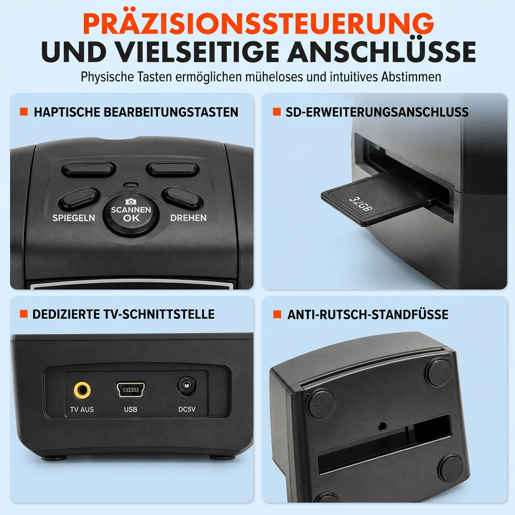 📢📢50% RABATT !!⏰Tragbarer 35mm 135mm Filmscanner mit 2,36-Zoll-LCD-Bildschirm für Negative und Dias