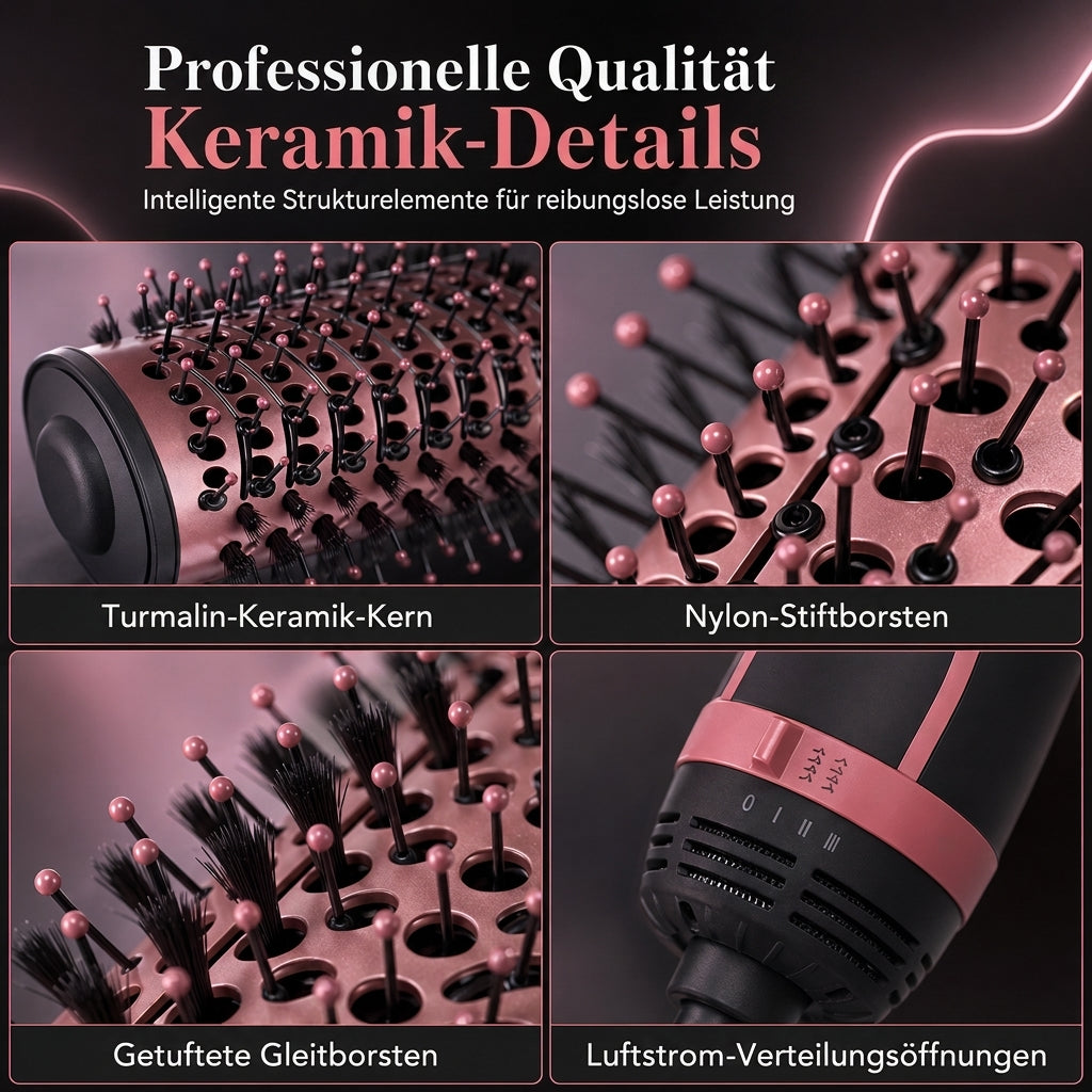 ⏳50% RABATT⏰Multifunktionaler Haartrockner-Bürste und Heißluft-Styler zum Glätten und Locken von nassem und trockenem Haar