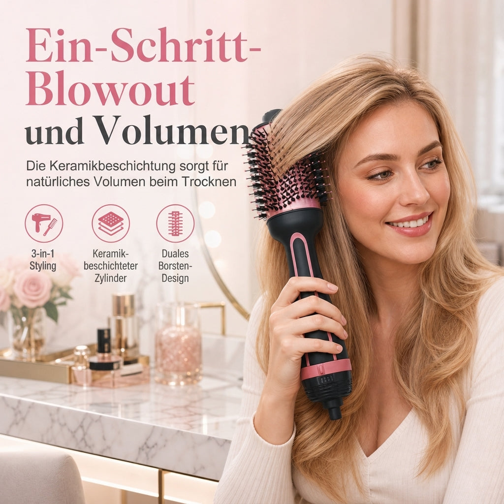 ⏳50% RABATT⏰Multifunktionaler Haartrockner-Bürste und Heißluft-Styler zum Glätten und Locken von nassem und trockenem Haar