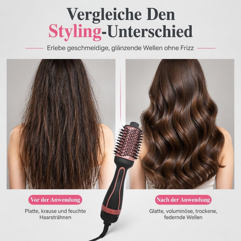 ⏳50% RABATT⏰Multifunktionaler Haartrockner-Bürste und Heißluft-Styler zum Glätten und Locken von nassem und trockenem Haar