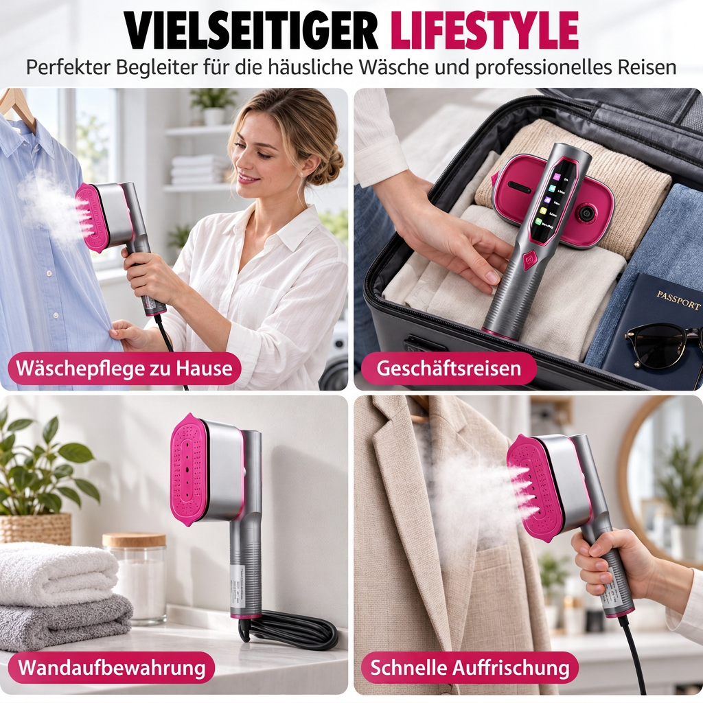 👔50 % Rabatt ! Hand-Dampfbügeleisen Tragbar – Faltenfrei in Sekunden, überall wie neu! 💨 Trocken- & Nassbügeln, starker Tiefendampf, smarte LED-Stufen