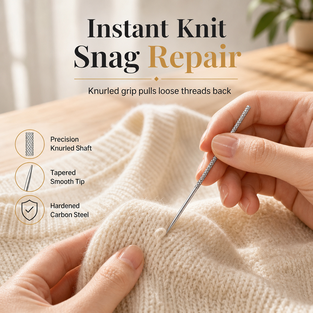 🔥 Kaufe 2, erhalte 1 GRATIS!Reparieren Sie beschädigte Strickwaren im Handumdrehen! 25-teiliges Set gerändelter Reparaturnadeln