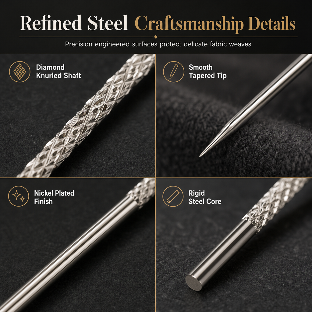 🔥 Kaufe 2, erhalte 1 GRATIS!Reparieren Sie beschädigte Strickwaren im Handumdrehen! 25-teiliges Set gerändelter Reparaturnadeln