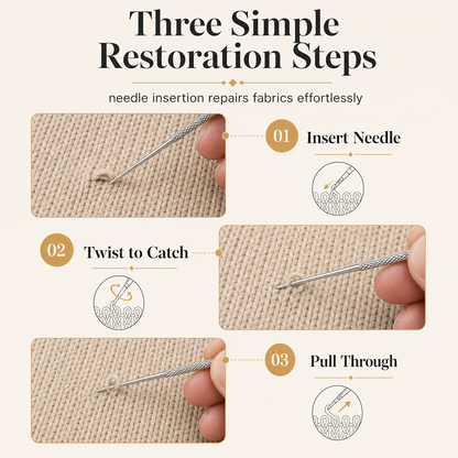 🔥 Kaufe 2, erhalte 1 GRATIS!Reparieren Sie beschädigte Strickwaren im Handumdrehen! 25-teiliges Set gerändelter Reparaturnadeln