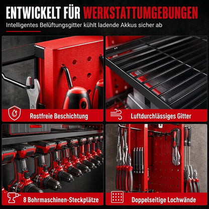 📢📢 50 % RABATT 🛠️ Wandmontiertes Werkzeugregal aus Stahl – Bohrer & Werkzeuge platzsparend aufbewahren