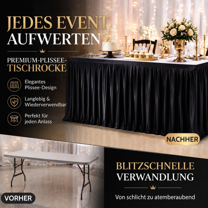 ✨ 50 % Rabatt ! Eleganter Plissee-Tischrock – Verwandelt jeden Tisch im Nu! 🎀 Blitzschnell montiert, knitterarm, verdeckt Stauraum