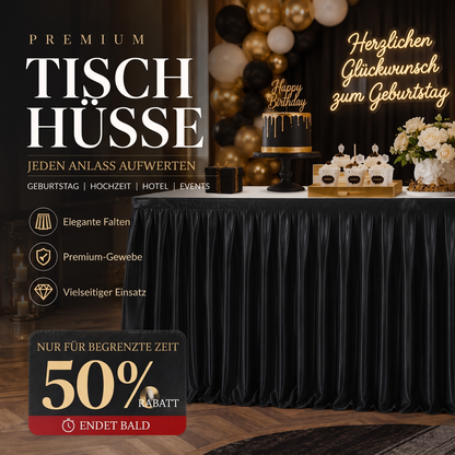 ✨ 50 % Rabatt ! Eleganter Plissee-Tischrock – Verwandelt jeden Tisch im Nu! 🎀 Blitzschnell montiert, knitterarm, verdeckt Stauraum