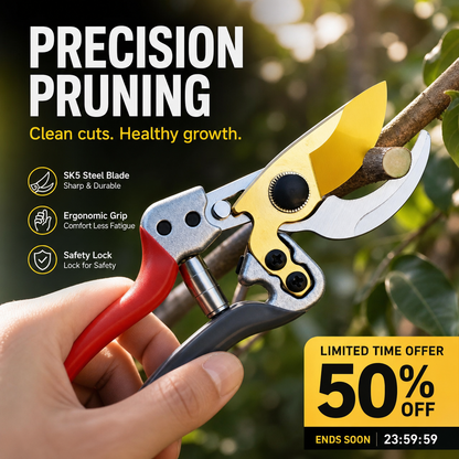 🌱Kaufe 2, erhalte 1 GRATIS! Robuste SK5-Gartenschere – Scharfer Schnitt, mühelose Gartenpflege! 🌿 Ultrascharfe Klinge, rutschfester Griff, stark für Äste & Sträucher ✂️