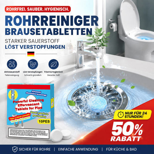 🔥 50 % RABATT!  Leistungsstarke Reinigungstabletten für Abflüsse – lösen Schmutz, Fett und üble Gerüche auf und sorgen für ein frischeres Rohrsystem ✨