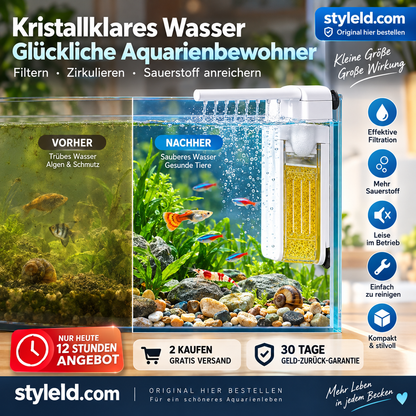 🌊 50 % Rabatt! Multifunktionaler Mini-Aquariumfilter – Filterung, Umwälzung & Belüftung 🐠 Flüsterleise, kompakt & leicht zu reinigen
