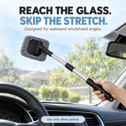 🧽50 % Rabatt ! Ausziehbarer Scheibenreiniger – Klare Sicht ohne Verrenken! 🚗 Teleskopstiel für jede Ecke, waschbares Mikrofaserpad, streifenfrei für Auto & Fenster