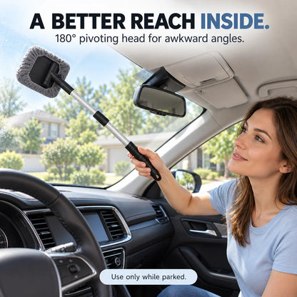 🧽50 % Rabatt ! Ausziehbarer Scheibenreiniger – Klare Sicht ohne Verrenken! 🚗 Teleskopstiel für jede Ecke, waschbares Mikrofaserpad, streifenfrei für Auto & Fenster
