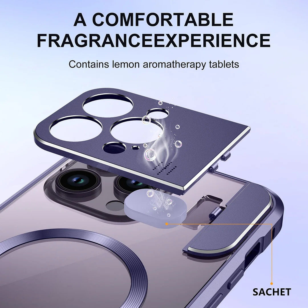 Geeignet für iPhone 14/13 Serie Magnetischer Klappständer Aromatherapie Handyhülle