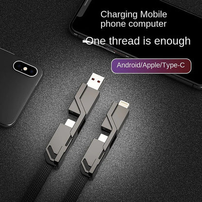 🔥🔥4-in-1 flaches, geflochtenes Anti-Tangle-Ladekabel mit Klettverschluss🔥🔥（Kaufen Sie einen, erhalten Sie einen gratis）