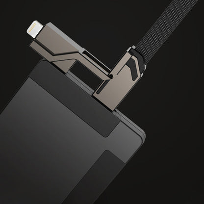 🔥🔥4-in-1 flaches, geflochtenes Anti-Tangle-Ladekabel mit Klettverschluss🔥🔥（Kaufen Sie einen, erhalten Sie einen gratis）