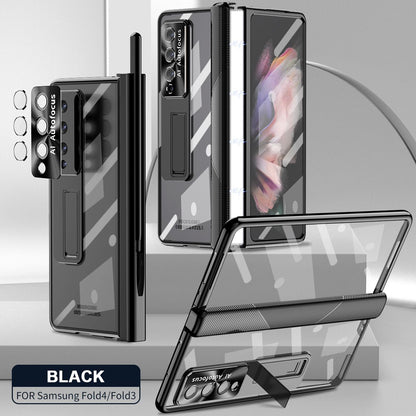 Suitable For Samsung Zfold3/Zfold4 Handyhülle mit flachem Scharnier und faltbarer galvanisierter Linse
