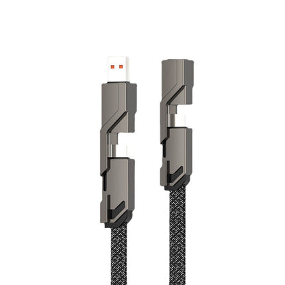 🔥🔥4-in-1 flaches, geflochtenes Anti-Tangle-Ladekabel mit Klettverschluss🔥🔥（Kaufen Sie einen, erhalten Sie einen gratis）