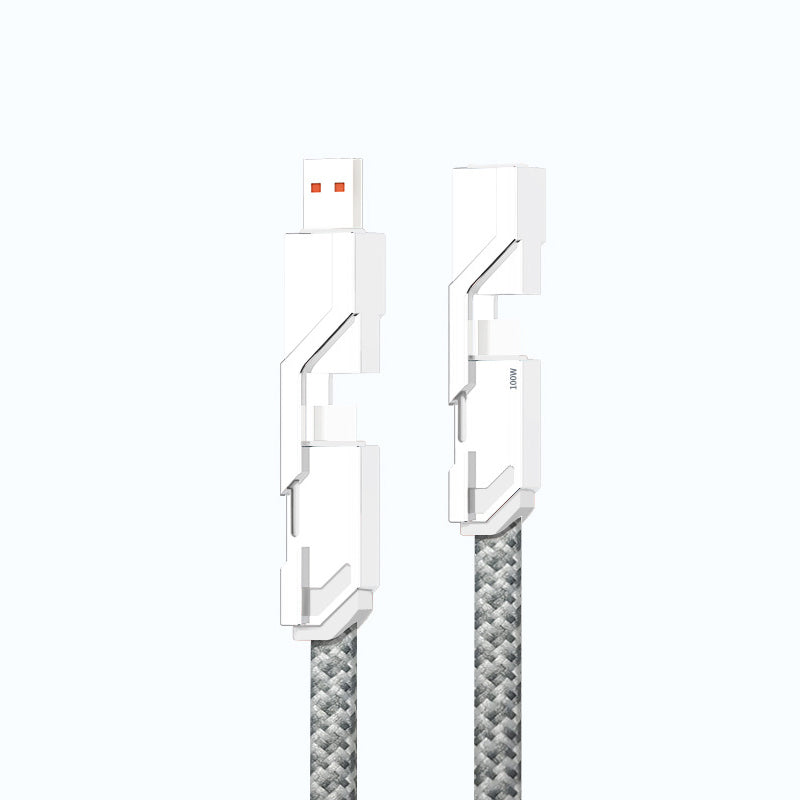 🔥🔥4-in-1 flaches, geflochtenes Anti-Tangle-Ladekabel mit Klettverschluss🔥🔥（Kaufen Sie einen, erhalten Sie einen gratis）