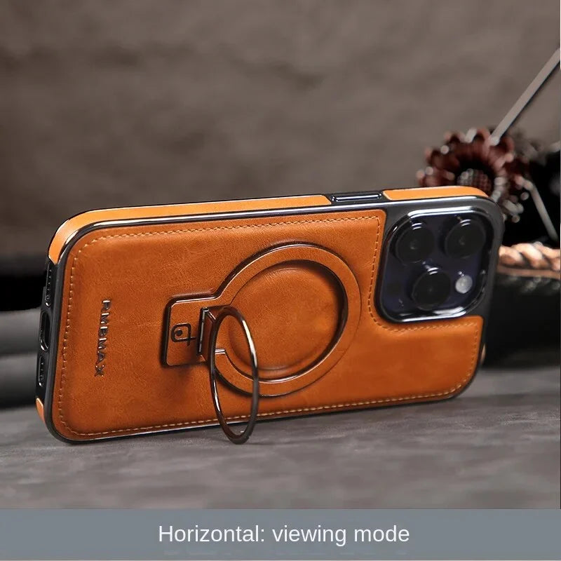 Luxuriöse Lederhülle mit unsichtbarem Ständer für das iPhone