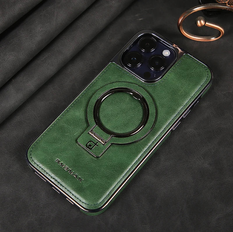 Luxuriöse Lederhülle mit unsichtbarem Ständer für das iPhone