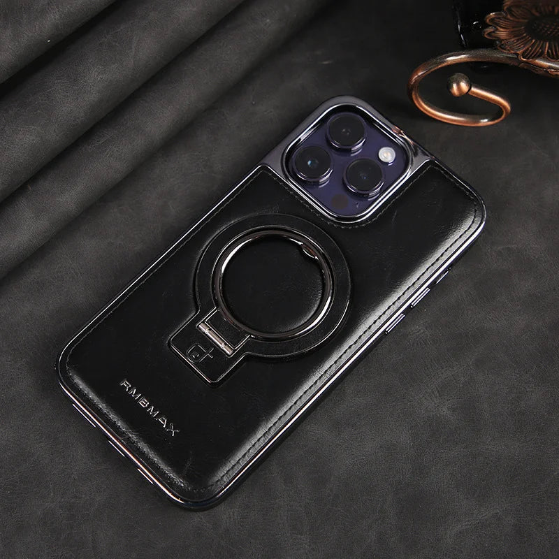 Luxuriöse Lederhülle mit unsichtbarem Ständer für das iPhone