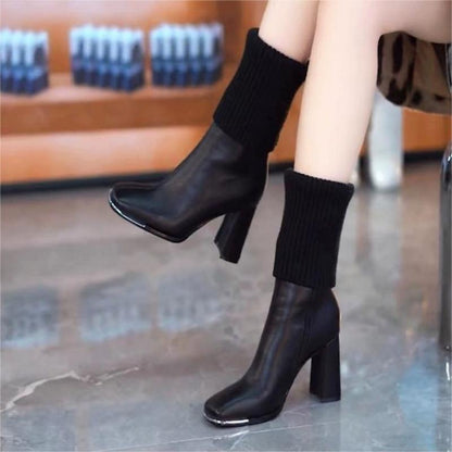 ✨🎇Spring Festival Sale 50 % Rabatt🔥🎁Das beste Geschenk für sie – modische Stretch-Strickstiefel für Damen mit Absatz