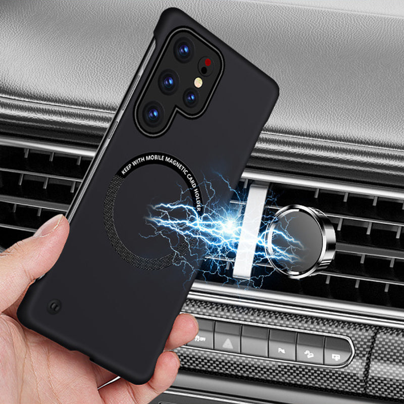 Ultradünne, einfarbige, rahmenlose magnetische Anziehungs-Handyhülle für Samsung